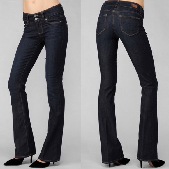 PAIGE Denim - PAIGE Hidden Hills Mid Rise Boot Cut Blue Jeans